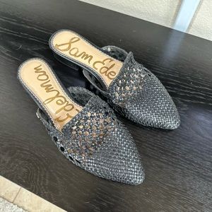 Sam Edelman black weave mules